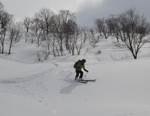 べた雪滑降