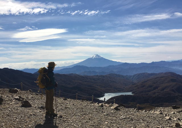 富士山と大菩薩湖