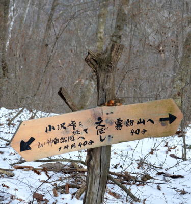 牛首峠方向から小沢峠へ