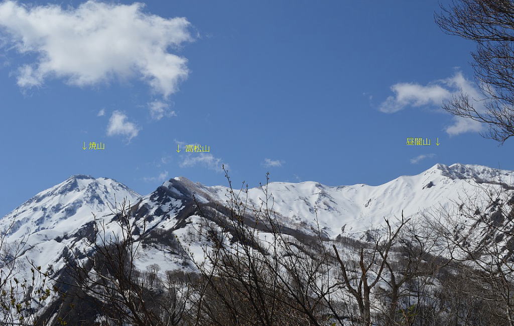焼山、高松山、昼闇山