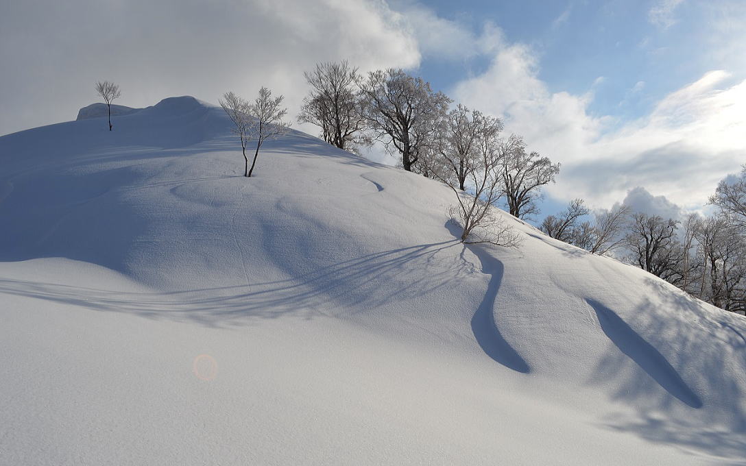 深雪斜面雪