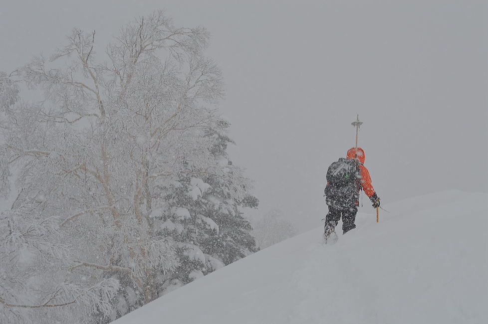 吹雪の下山