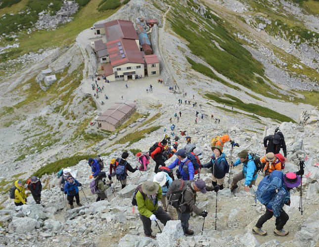雄山山頂へ登り