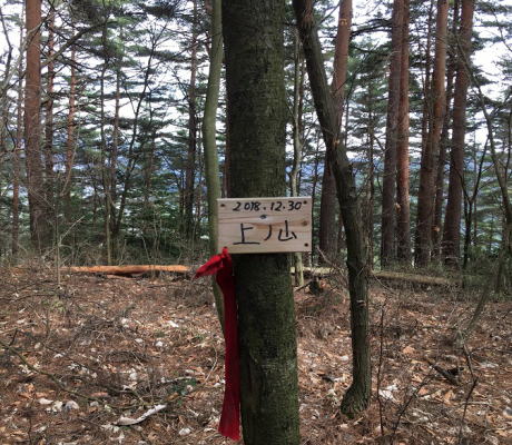 上ノ山山頂標識