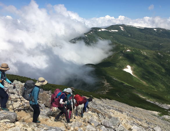 黒部五郎岳下山